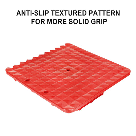 Seven Sparta off-road base stand, red plastic plate with diamond-textured anti-slip surface for Hi-Lift jack
