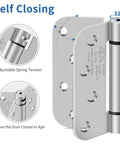 Rock Solid Self Closing Door Hinges Heavy Duty 4 Inch Spring Loaded Build Featuring 5 8 Inch Radius Corners for adjustable tension.