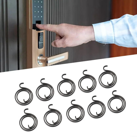Fix Loose Door Knobs Fast With These Premium Stainless Steel 2.5 Turn Torsion Springs In Matte Black, Perfect For Interior Left Or Right Hand Handles And DIY Home Repair Kits Needing That Smooth Operation Back., pack of 10 black torsion springs for door knob repair