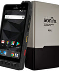 Built Like A Tank This Kickass Dual Sim Unlocked Device Packs 64Gb Storage And Lightning Fast 4G LTE Data Speeds Into A Rugged Black Android Phone side view with screen displayed.