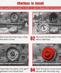 High Performance Servo Piston Assembly Beefed Up Upgrade Kit For GM 700R4 4L60E 4L65E 4L70E Transmissions With Cover Snap Ring And Pin Aluminum Alloy Durability For Heavy Duty Trucks installed in 4L60E transmission