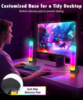 RGB PC Gaming Speakers With Full Screen LED Breathing Light And 4 Dynamic Modes, 2.0 Channel Stereo Sound on desktop setup