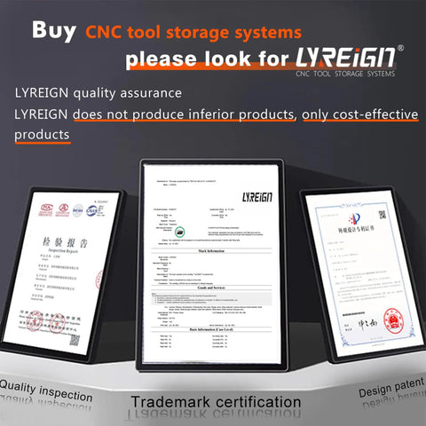 CNC Tool Rack For CAT50 On Desk Mount Super Solid Steel Cabinet With ABS Drawer in LYREIGN certification display