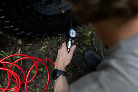 Tough As Nails Portable 12V Dual Cylinder Air Compressor Pump 150 Psi And 6 16 Cfm Fast Tire Inflator for checking tire pressure.