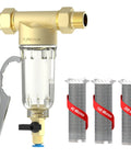 Spin Down Sediment Filter For Whole House Water Pre Filter For Well Water And City Water, 40 100 200 Micron Reusable Mesh