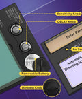 HD Auto Darkening Welding Lens With True Color View, Solar Powered, Two Arc Sensors, showing sensitivity and darkness knobs