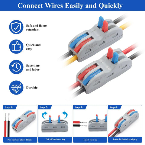 Garage Ready DC Buck Converter Step Down Power Module 17 To 60V To 12V Input showing wire connection process,  durable and user-friendly design.
