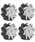 4-pack 60mm omni-directional robot wheels with aluminum alloy hubs and 8 rubber rollers, 10kg load for DIY robotics