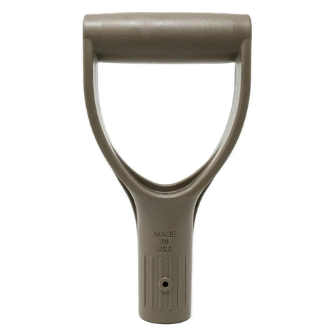 D Grip Replacement Handle For Shovels And Yard Tools, 1.26 Inch Inner Diameter Mount, One 4mm Screw Hole, Tan, Made In USA