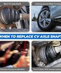 Nissan Altima 2.5L Front Left And Right CV Axle Shaft Assembly For 2007 To 2013 Auto CVT Trans Also Fits Nissan Rogue 2008 To 2013 FWD And Rogue Select 2014 To 2015 FWD Durable Parts Built To Last, torn CV boot with grease leakage