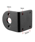 L-shaped mounting bracket, alloy steel, black, for 540/545/550/555 motors.
