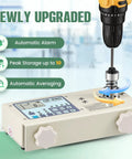 Digital Torque Meter And Torque Gauge For Screwdrivers And Wrenches, PC Ready Data Collection Software, USB Cable Included, Auto Shutdown, Custom Alarm Values, Stores Up To Ten Peak Readings, Great For DIY And Pros, bench-top unit