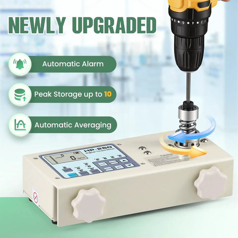 Digital Torque Meter And Torque Gauge For Screwdrivers And Wrenches, PC Ready Data Collection Software, USB Cable Included, Auto Shutdown, Custom Alarm Values, Stores Up To Ten Peak Readings, Great For DIY And Pros, bench-top unit