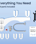 Dual Nozzle Bidet Attachment For Toilet Seat No-Fuss Non-Electric Easy Slide-In Install 360 Self-Clean parts and manual.