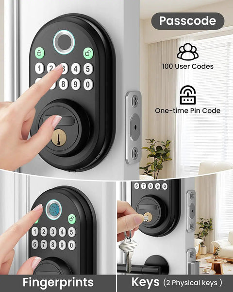 Rapid Response Fingerprint Door Lock For Front Door Keyless Entry Smart Deadbolt With Hella Fast Biometric Scanning And No Sweat Installation Straight Up Solid Home Security