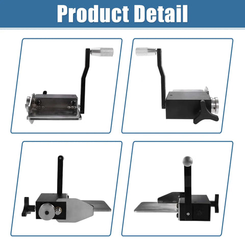 Four views of Bead Roller Tool Five Eighths Inch Tubing Beader For Intake And Intercooler Piping with handles and mounting options.