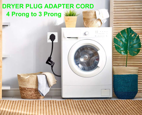 Plug And Play No Fuss Eighteen Inch Dryer Cord Adapter From Four Prong To Three Prong NEMA 14-30P 240V Electric Dryers