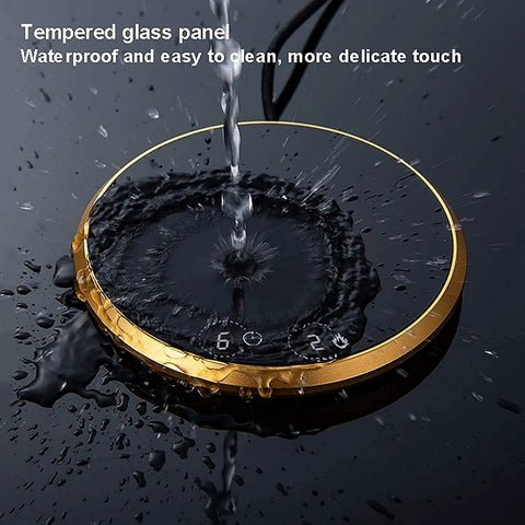 Electric Coffee Mug Warmer Heats Your Daily Brew Piping Hot With Precise Auto Timer And Dual Heat Settings Built From Scratch Safe Tempered Glass for easy cleaning with water.
