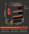 Rock Solid Cnc Tool Trolley With Smooth As Butter Rolling Casters And Slick Abs Buffer Trays For Foolproof Tool Holder Organization built for serious shop floors, dimensions and tool capacity displayed.