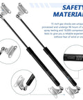 Two Pack 15 Inch Gas Struts Lift Supports 67 Lb 300 N For RV Beds Boat Hatches Cabinets Tool Boxes Outdoor Windows Heavy Duty Replacement Parts Fits Lids 54 74 Lb showing dual gas shocks and safety material description