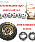 Tough As Nails Heavy Duty Pneumatic Caster Wheels 4 Pack 8 Inch 250mm Industrial Swivel Casters With Brakes showing steel balls and bearings.