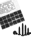 Heavy Duty Black Phillips Pan Head Micro Screw Assortment Set For Wood Plastic And Soft Metal Diy Hardware with assorted sizes.