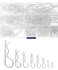 Cotter Pins With Spring Fastener Clips Kit 125 Pcs Stainless Steel Assortment box view for machinery equipment repairs