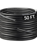 Coiled EVIL ENERGY 5/8-inch heater hose, 50 ft, black automotive coolant hose