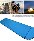 Versatile Sleeping Liner For Camping And Backpacking, Lightweight And Cozy, Skin Friendly And Breathable, Blue spread out
