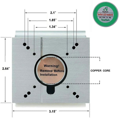 Beefed Up Aluminum Heatsink Cooling Fan With 44mm Lens 60 Degree Beam For 50W To 100W LED Chips DIY Projector Floodlight Car