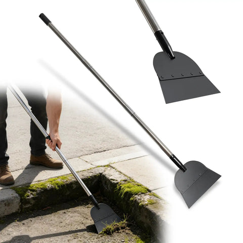 Beast Of A Floor Scraper Garden Shovel With 82 Inch Adjustable Handle and heavy-duty blade for moss, dirt, ice removal from sidewalks