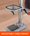 15 Inch Benchtop Drill Press With Swing Away Safety Guard, 7.5 Amp Pure Copper Motor, adjustable table height feature