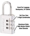 Set Your Own Small Aluminum Lock For Travel Backpacks Cabinets And Zippers With A Three Digit Code One And One Sixteenth Inch Wide