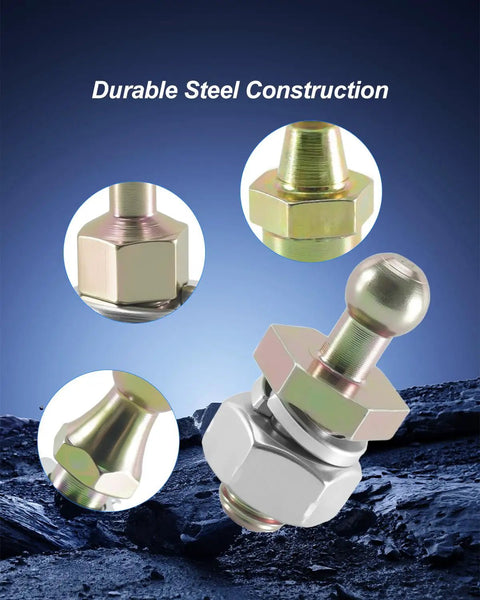 Holley Carburetor Throttle Ball Stud 20-2 Replacement Kit For Precise Smooth Throttle Control In Cars And Small Engines, Easy Install With Multiple Styles To Fit Holley Carburetors And General Equipment Repair. Steel ball stud close-up