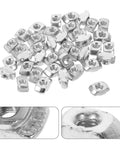 Kick Your 3d Printer Game Up With 40 Piece M3 T Slot Nuts Made From Tough Carbon Steel That Slide Smoothly Into Channels For Super Fast Mods And Upgrades On Your CNC Router Or Custom Builds - 40 M3 sliding nuts laid out, showing steel material and design details.