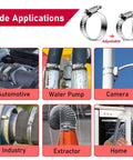 Do It Yourself Adjustable Stainless Steel Hose Clamp Kit With 9.8 Ft Worm Gear Band And 6 Heavy Duty Fasteners applications