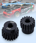 5 Piece 48P Pinion Gear Set 17T 18T 19T 20T 21T For 3.175mm Shafts With Hex Key Beef Up Your 1 10 Scale RC Cars Traxxas HSP Arrma HPI Axial Tamiya Losi Brushless Motors, two gears shown