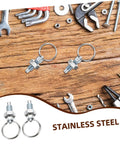 Premium Stainless Steel Spring Plungers 4 Pack Pull Type Indexing Pins showcased on wooden table with tools.