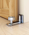 Stainless Steel Sliding Barn Door Floor Guide Wall Mounted Flush Mount Stay Roller With Bottom Adjustable Roller installed
