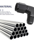 WZP 2-pack 6AN female to 3/8 barb 90-degree hose swivel fittings, aluminum, black