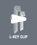 Stainless Hex Key Set With L Keys And Hex Plus Tips, 9 Piece Allen Wrench Kit illustration showing L-key clip design.