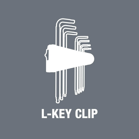 Stainless Hex Key Set With L Keys And Hex Plus Tips, 9 Piece Allen Wrench Kit illustration showing L-key clip design.