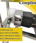 Electric Viscous Liquid Transfer Pump With Adjustable Speed For Honey And Peanut Butter And Sesame Paste Delivers 6 To 10 L Per Minute 96 Ml Per Rev CAM Rotor Stainless Steel Beast Of A Paste Pump Built For Thick Semisolids, stainless steel coupling