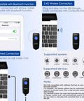 Image showing 3-In-1 Wireless Barcode Scanner with Bluetooth 2.4G USB Dongle and Wired Mode for iPhone iPad Android Windows Mac OS.
