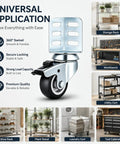 Heavy Duty Swivel Casters Badass Strength Storage Rack Wheels For Shelves Tables And Cabinets Supporting Up To 720 Lbs Total Weight Without Breaking A Sweat Garage Ready with 360° swivel and secure locking feature.
