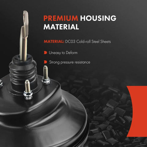 Tough As Nails Vacuum Brake Booster For Ford Bronco And F150 1994 To 1996 featuring DC03 cold-rolled steel material.