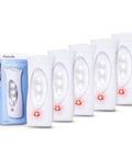 LED Emergency Lights For Home Power Outages 5 Pack Plug In Flashlight Combo With Rechargeable Battery lineup with packaging