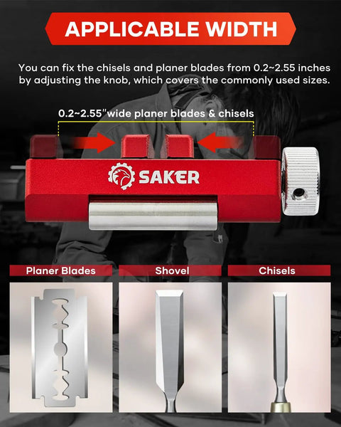 Heavy Duty Chisel Sharpening Jig And Wood Honing Guide With Adjustable Angles For Short Plane Blades, fits 0.2-2.55 inch blades.