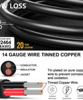Close-up of 14AWG tinned copper wire with insulation, part of 30 Foot Go-To Solar Panel Extension Cable 14AWG 8mm DC Plug Fits Explorer Series 1000 500 300 240 160 And Bluetti EB3A EB70 EB70S AC50S Portable Power Stations