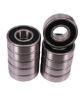 10 Pcs 6200-2RS Deep Groove Ball Bearings With Dual Rubber Seals 10X30X9mm Pre Lubricated High Speed Low Noise Long Lasting Stable Performance